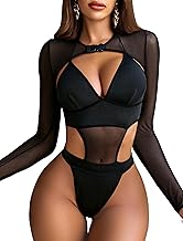 Avidlove Rave Outfits für Damen Sexy Body Dessous Bodysuit Schnalle Achselzucken Bauchfreies Top Set