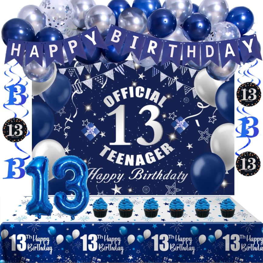 13th Birthday Decorations for Boys Girls, Happy 13 Birthday Party Supplies