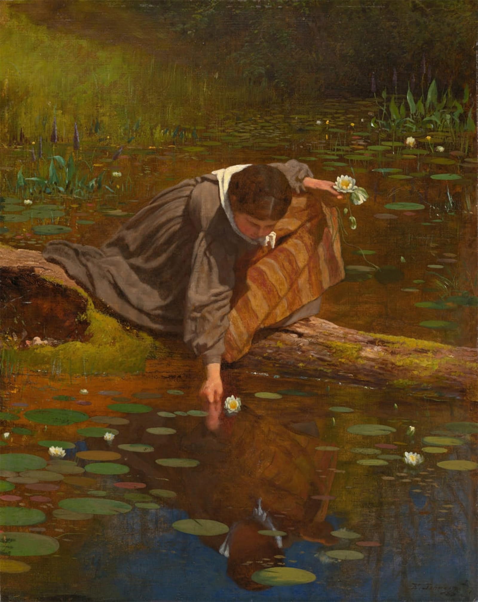 Images Peintures Rassembler des lys Eastman Johnson Impression Haute Définition - 5