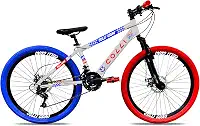 Colli Bike, Bicicleta Grau, Aro 26, Freios a Disco, 21 V, Alavanca Rapid Fire 3/7V, Pedivela Triplo Aço, Selim Colli C/Carrinho, Pedal Free Sport 9/16 Colorido, Pneus Coloridos, Guidão Downhill