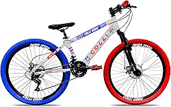 Colli Bike, Bicicleta Grau, Aro 26, Freios a Disco, 21 V, Alavanca Rapid Fire 3/7V, Pedivela Triplo Aço, Selim Colli C/Carrinho, Pedal Free Sport 9/16 Colorido, Pneus Coloridos, Guidão Downhill