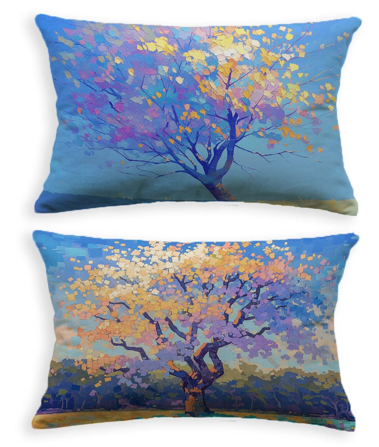 Housse de coussin bleu 60x80 cm en velours pour canapé et lit