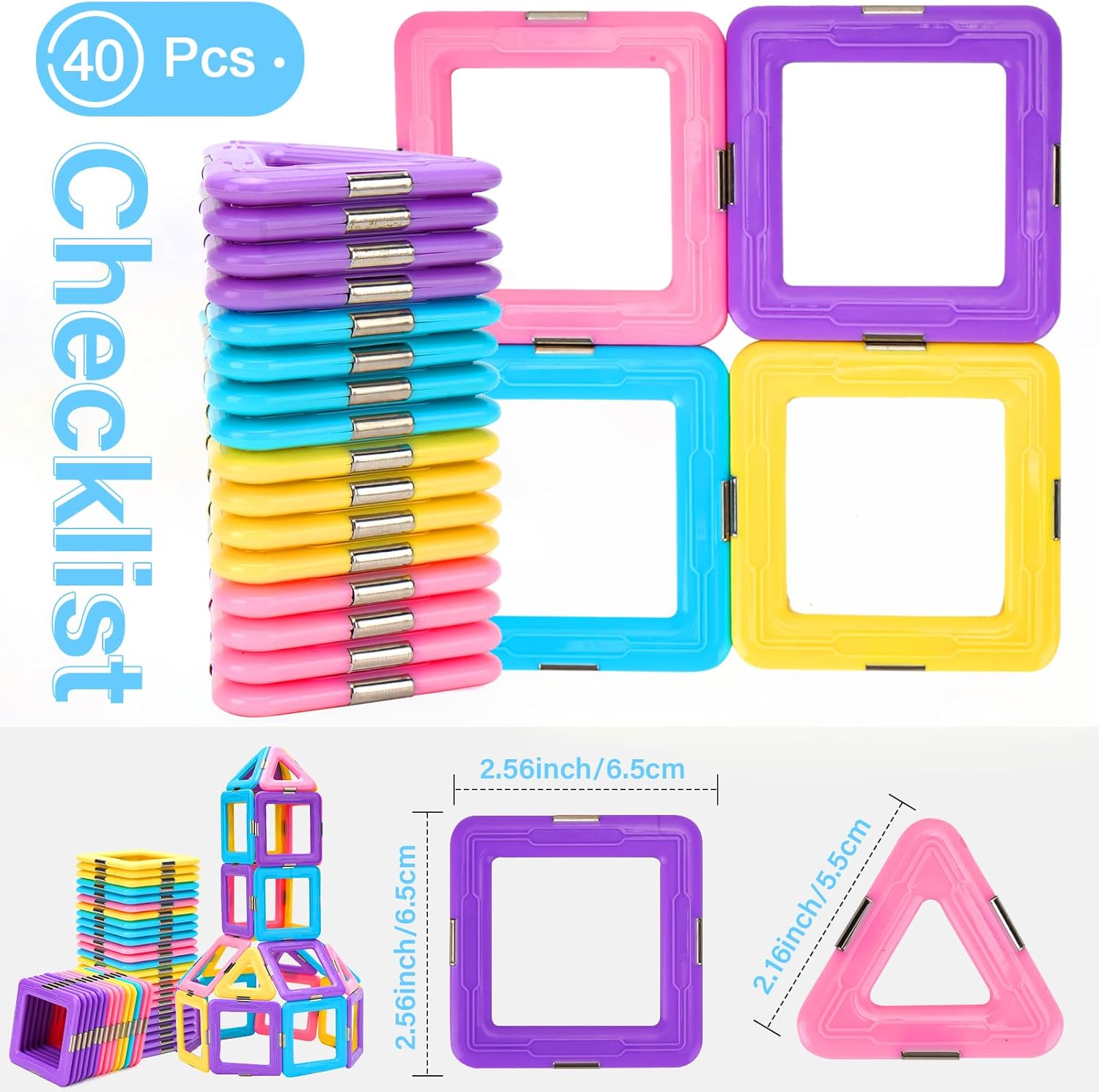 Upgraded Magnetic Tiles Toys for 3 4 5 6 7 8+ Year Old Toddlers Boys Girls, Magnetic Building Blocks Educational STEM Toys Gifts for Age 3-6 4-5 4-8 Kids Christmas Birthday - Image 7