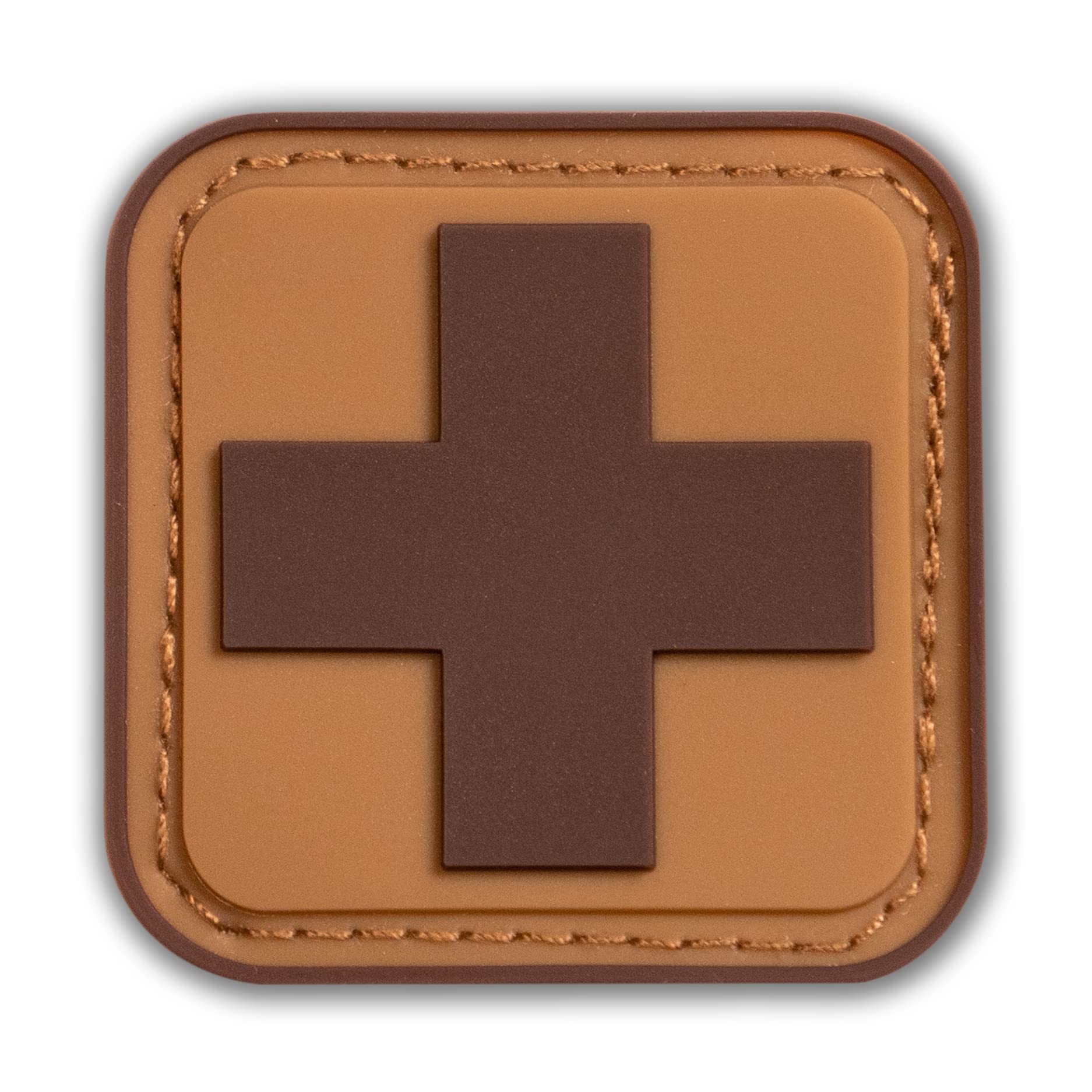Patch / First Aid Cross: Brown on Tan