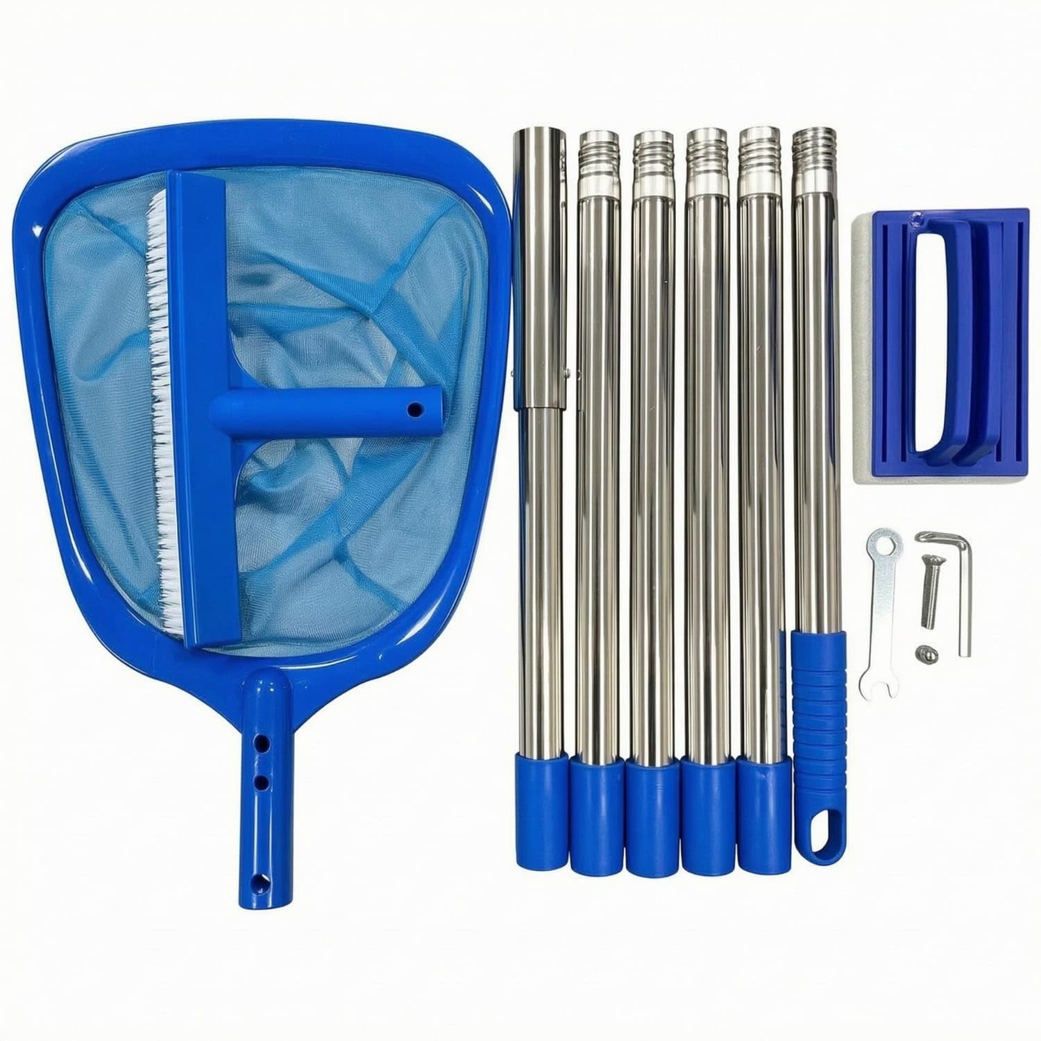 Fine Mesh Leaf Skimmer Net Set Dense Bristles Pool Brush Set Stainless Steel Pole Cleaning Kit Blue Plastic for Debris Removal, 6-Pack | Home & Garden | Yard, Garden & Outdoor Living-image-38
