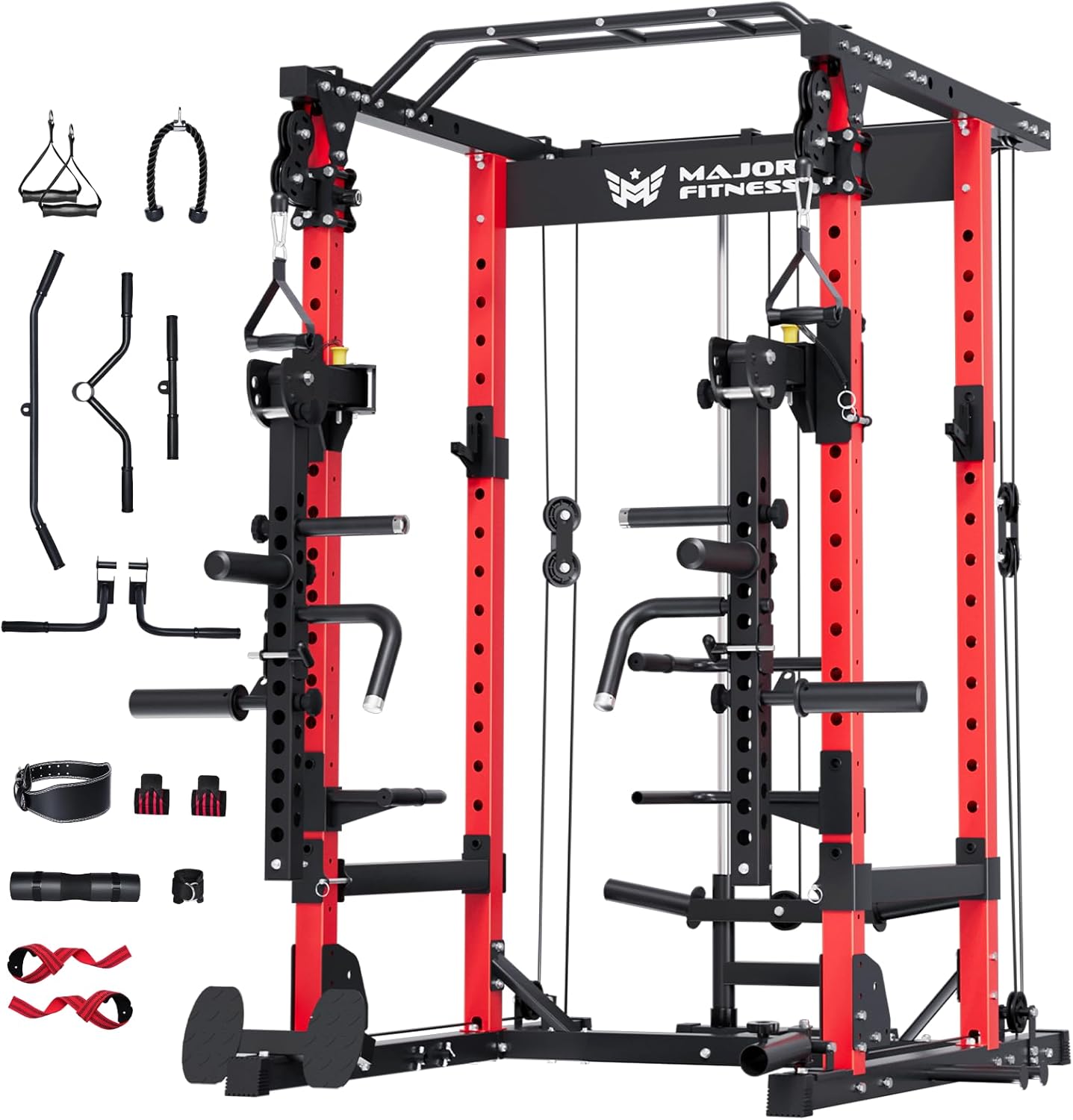 MAJOR FITNESS Major Fitness Power Cage – Multi-Functional Gym with Lever Arms & Cable Crossover