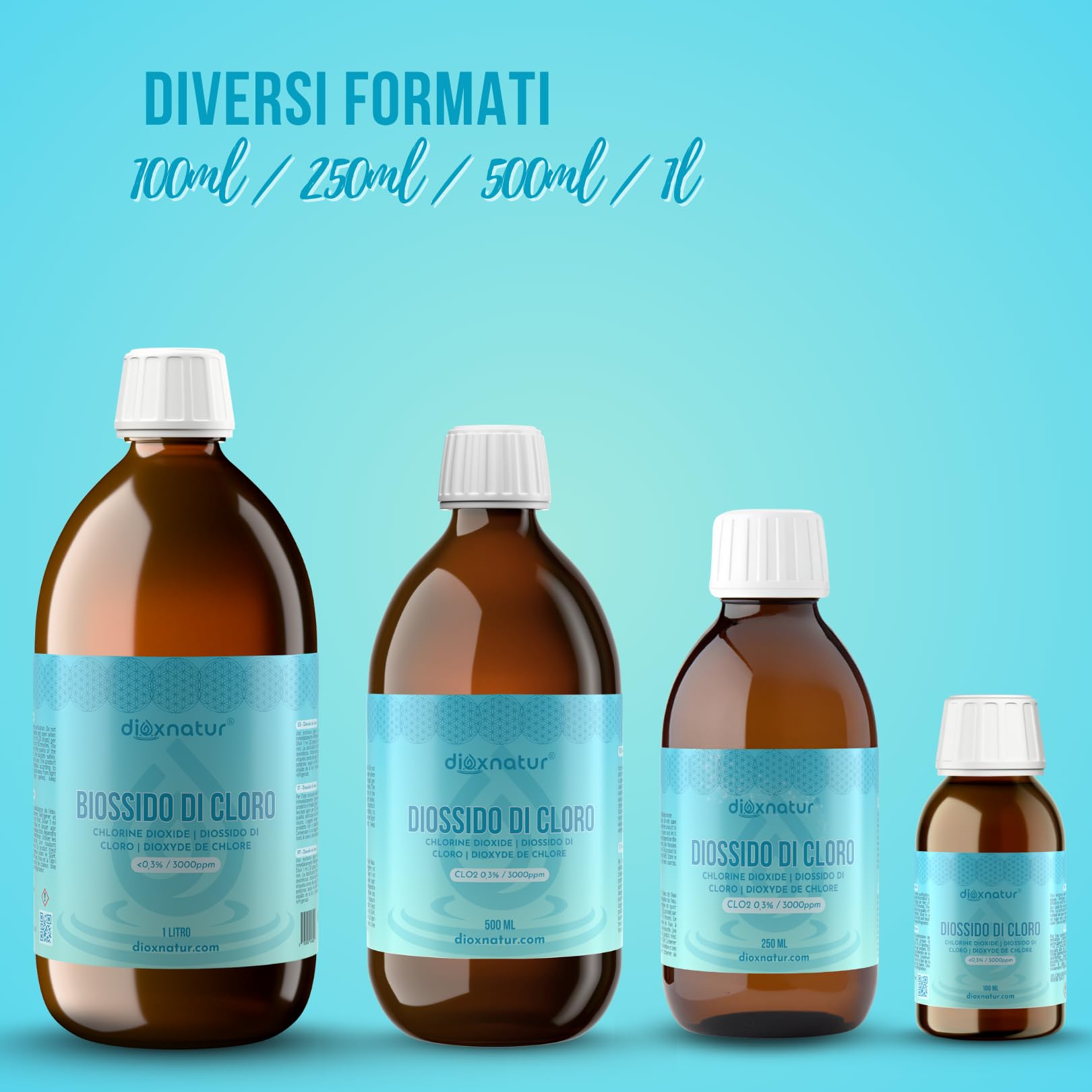 Diossido di Cloro 250ml Vetro 3000 PPM