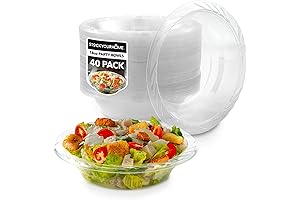 Stock Your Home Elegant Clear Plastic Salad Bowls (18 oz) - 40-Pack