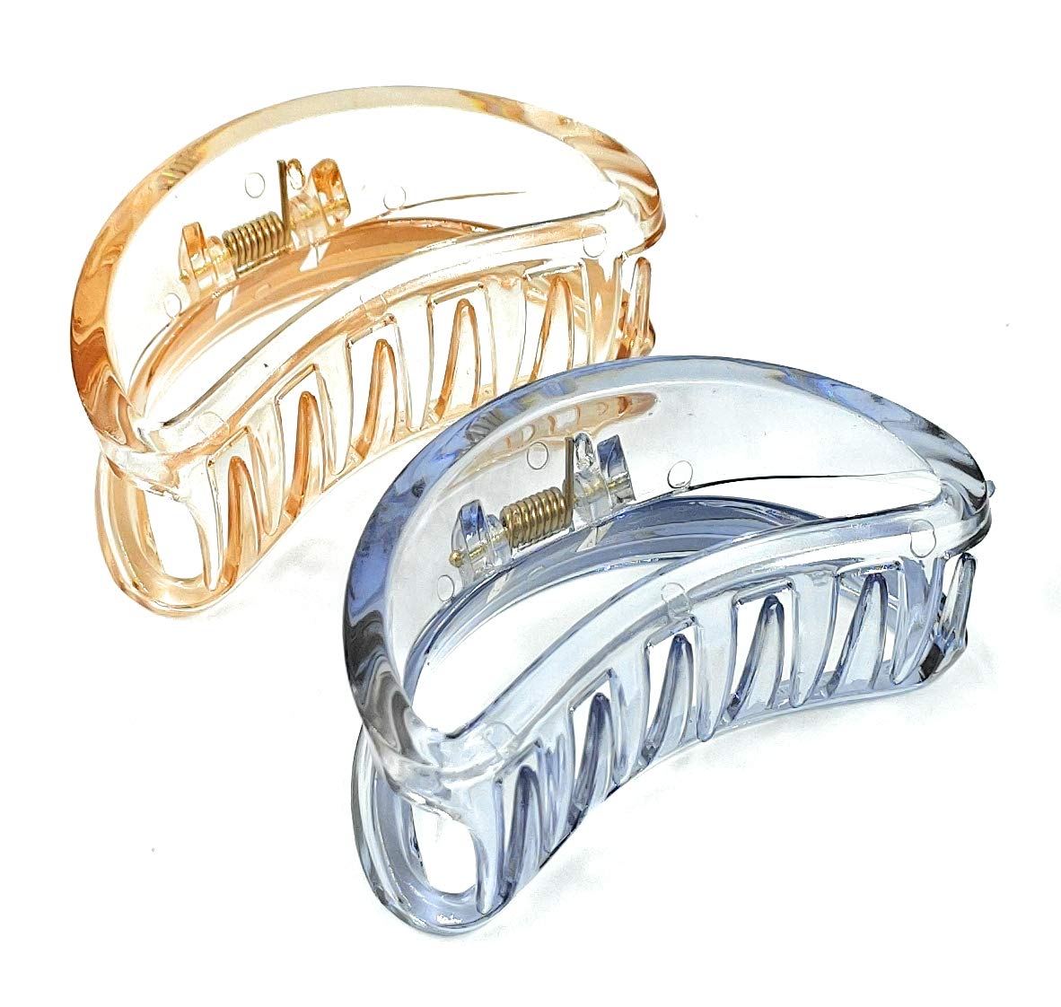 Fairytale Elegant Transparent Blue,Brown Resin Plastic D Shape Medium Hair Clutcher Clip/Claw For Girl/Women .Size 7cm Approx. (Set Of 2). (B08LDHV2NG) Amazon Price History, Amazon Price Tracker