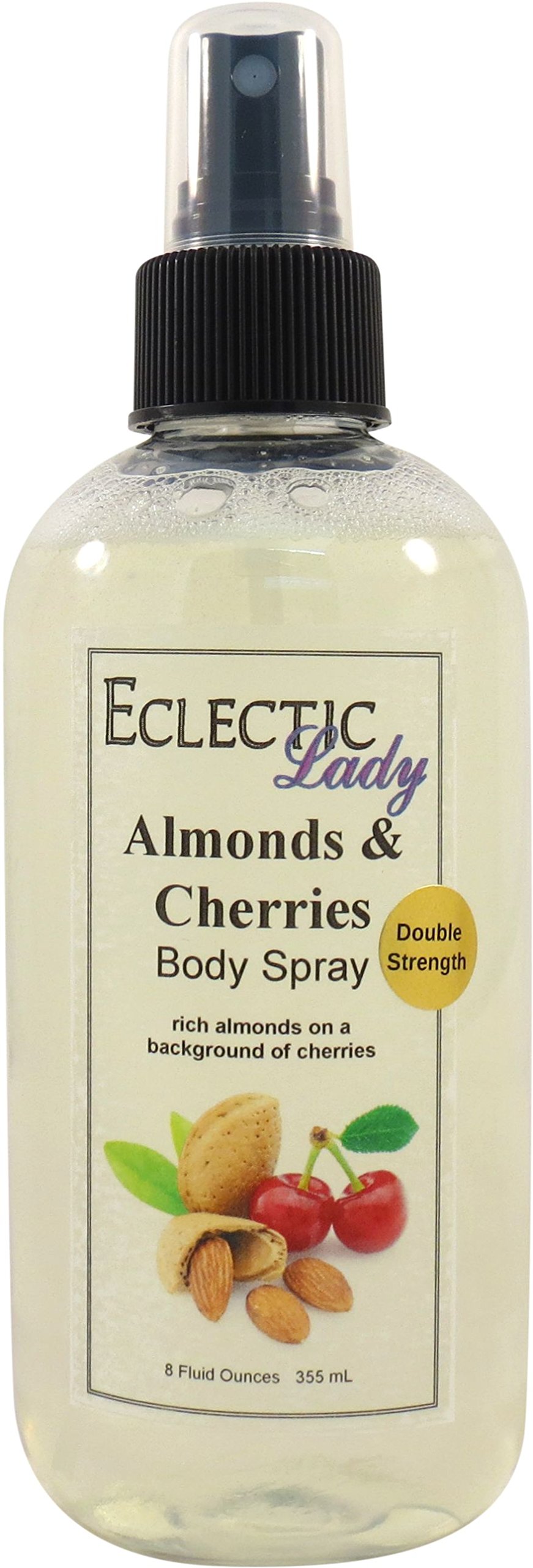 Eclectic Lady Almonds And Cherries Body Spray, Double Strength, 8 ounces, Body Mist for Women with Clean, Light & Gentle Fragrance, Cologne with Soft, Subtle Aroma For Daily Use