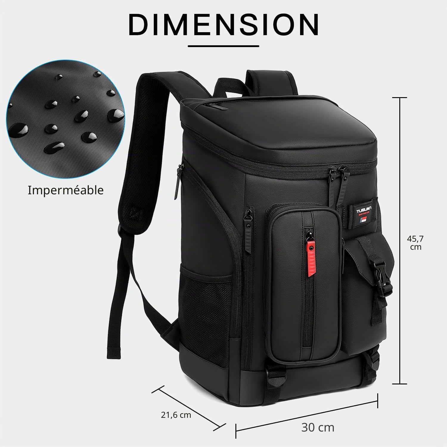 TUGUAN Sac à Dos Isotherme 30L Sac Pique Nique Isotherme Glacière Anti-Fuite pour Hommes, Femmes pour Déjeuner, Le Camping, la Randonnée, la Plage