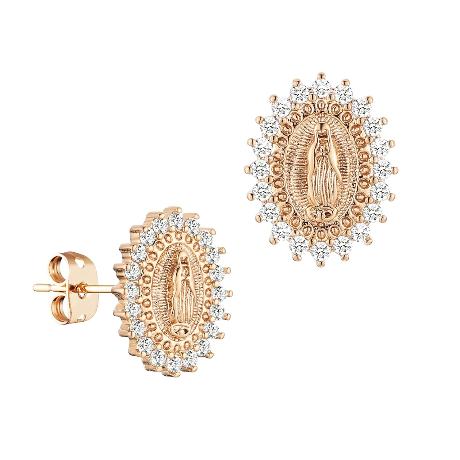 HZMAN Virgin Mary Stud Earrings