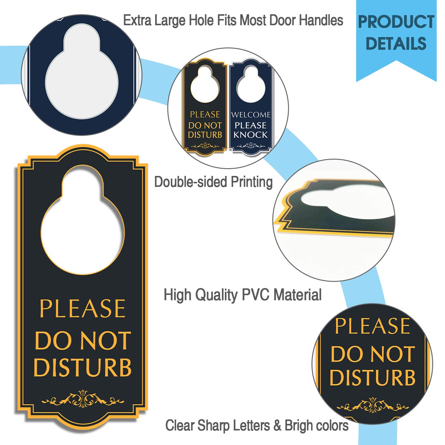 Lot De 2 Panneaux De Confidentialité « Do Not Disturb Welcoe », « Please Knock », 17,8 X 5,1 C