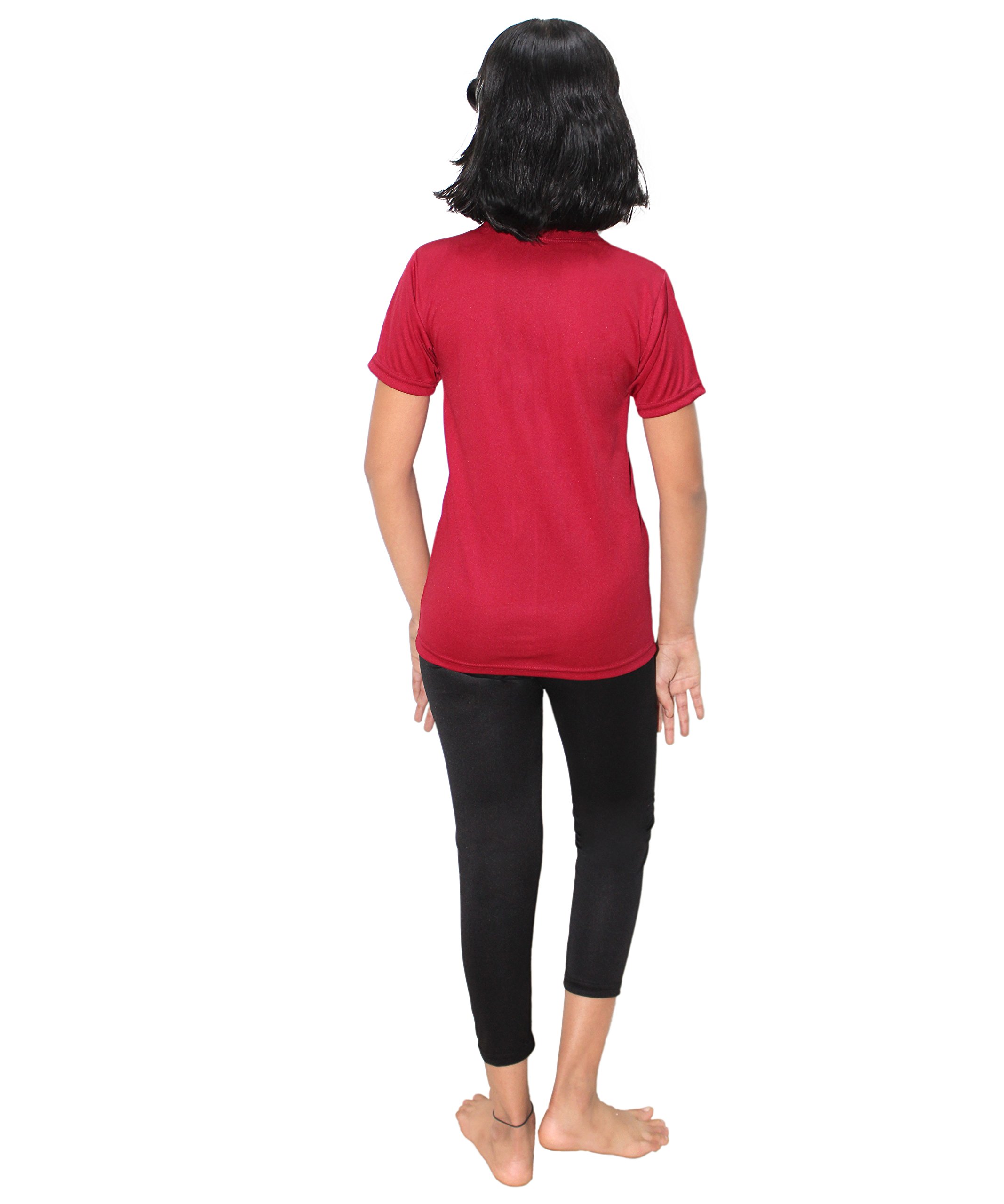 Goodluck Girl's Swimming T-Shirt and Pant (24, Maroon) 1