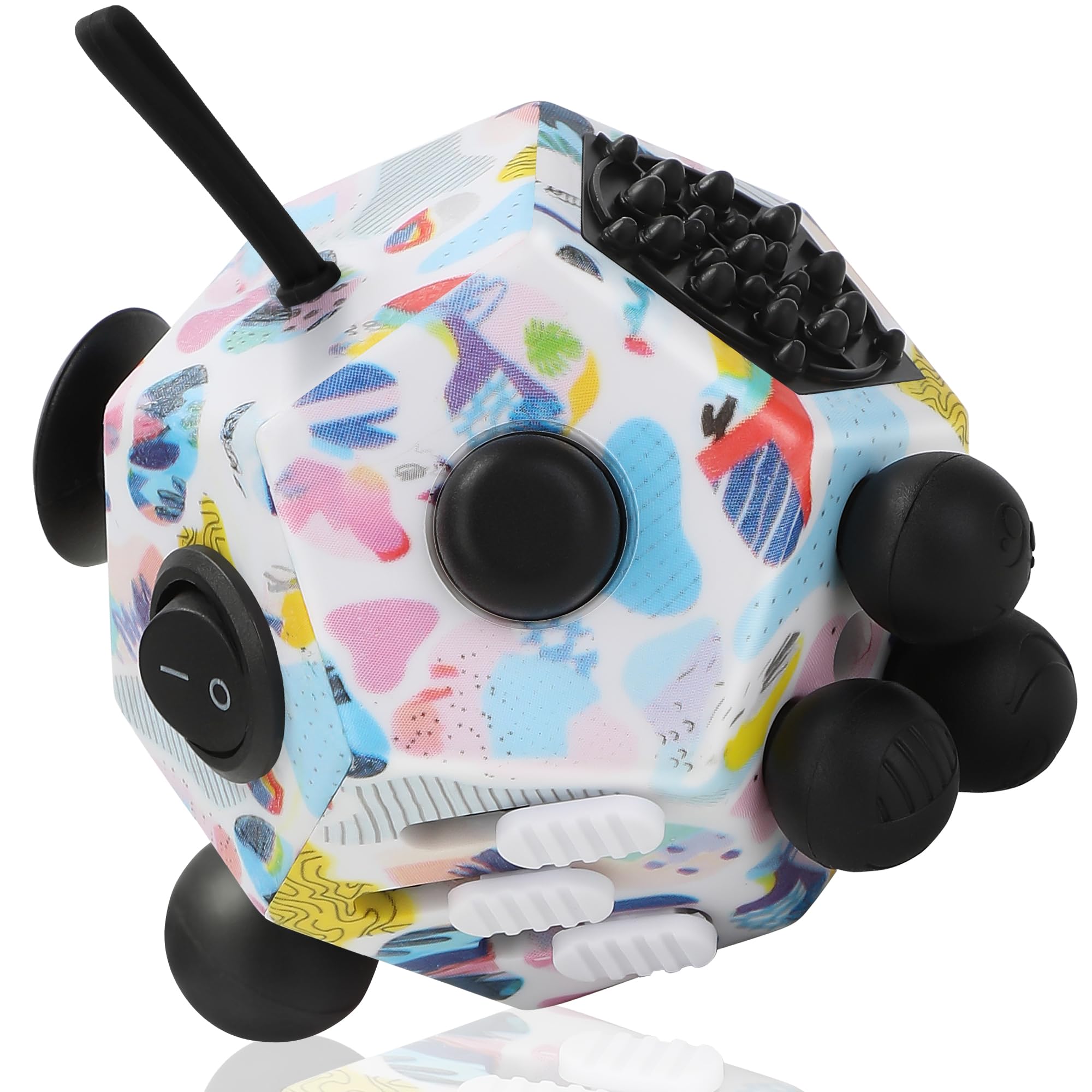 Fidget Cube With 12 Sides - Original Figet Cube Adult Infinity Fidget Cube Toy Anti Stress Cube Toy For all Ages with ADHD, ADD, ASD, ADHD by VCOSTORE