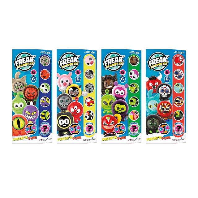 Foto 5 de 5 de Freak Marbles Totem Pack C, 6 canicas de Colores con Sus diseños a Juego, 1 de los cuales es Raro. Colecciona