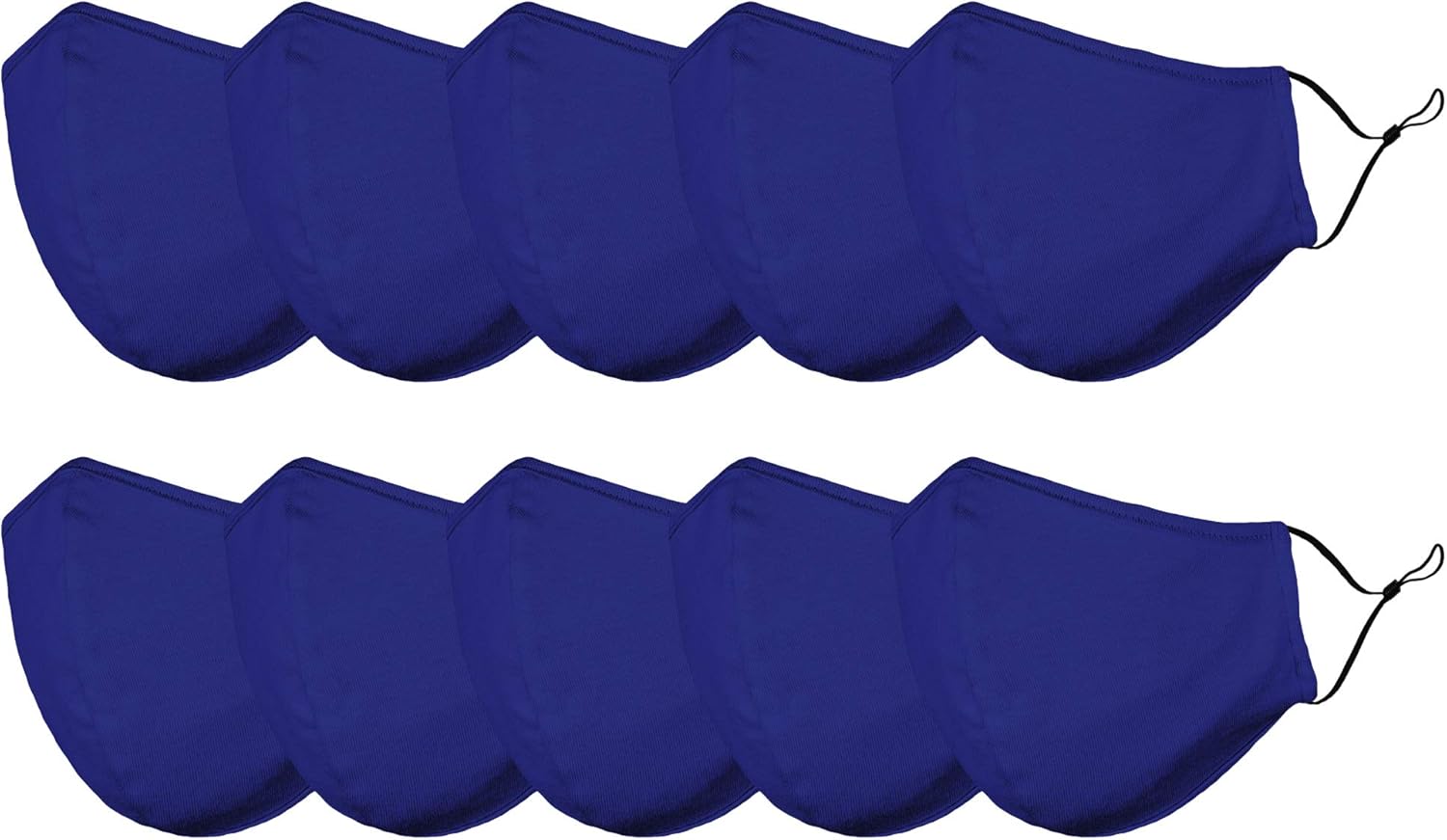 DALIX Youth Face Mask Washable Made in USA - Royal Blue XS (10 Pack)
