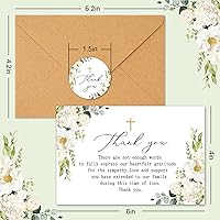 Vista 2 de AnyDesign 48 tarjetas de agradecimiento fúnebres con calcomanías, sobres, tarjeta de duelo con mensaje para servicio conmemorativo, seres queridos