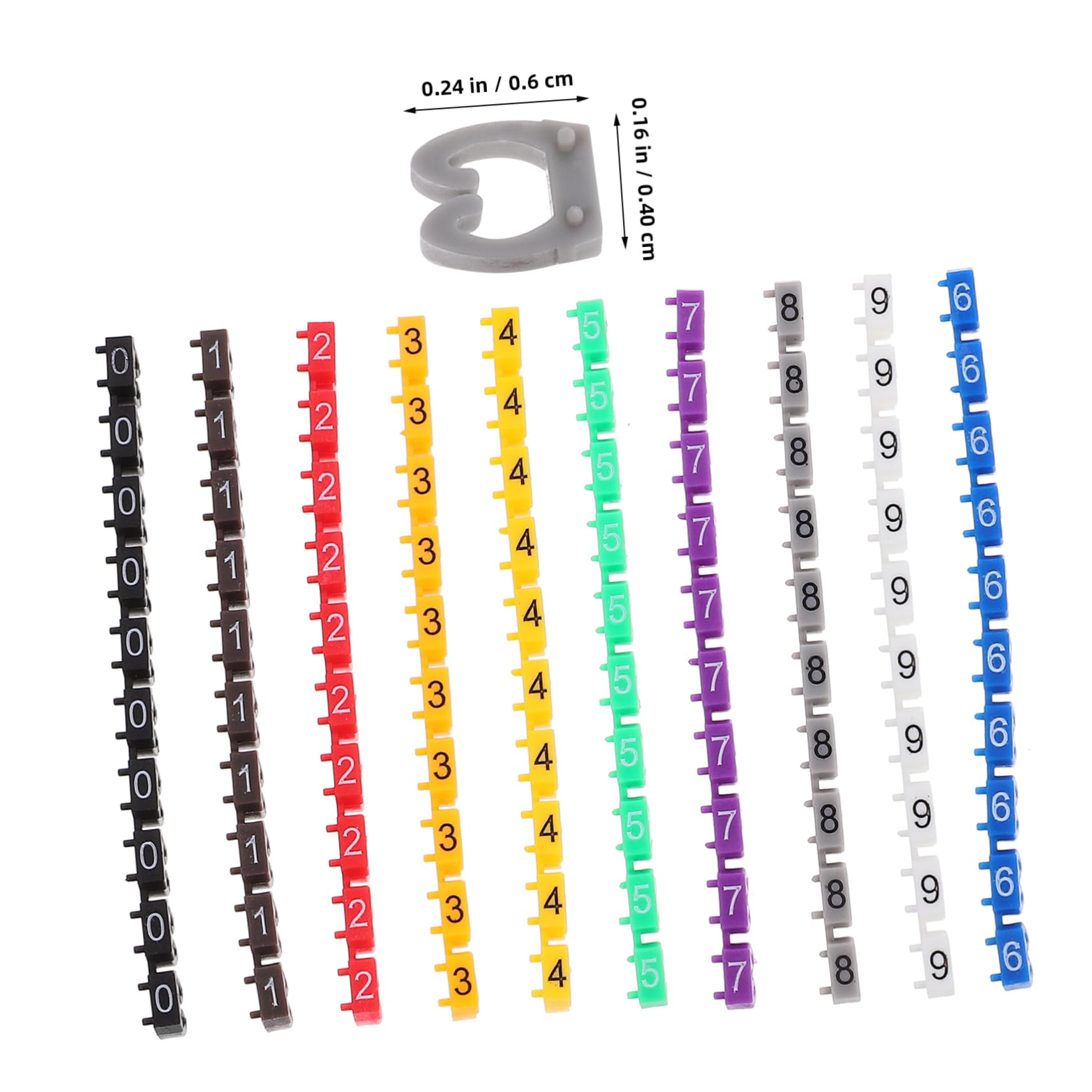 BRIGHTFUFU Digital Number Tube Wire Labels 100pcs Cable Identification Tags Gold Wire Holders