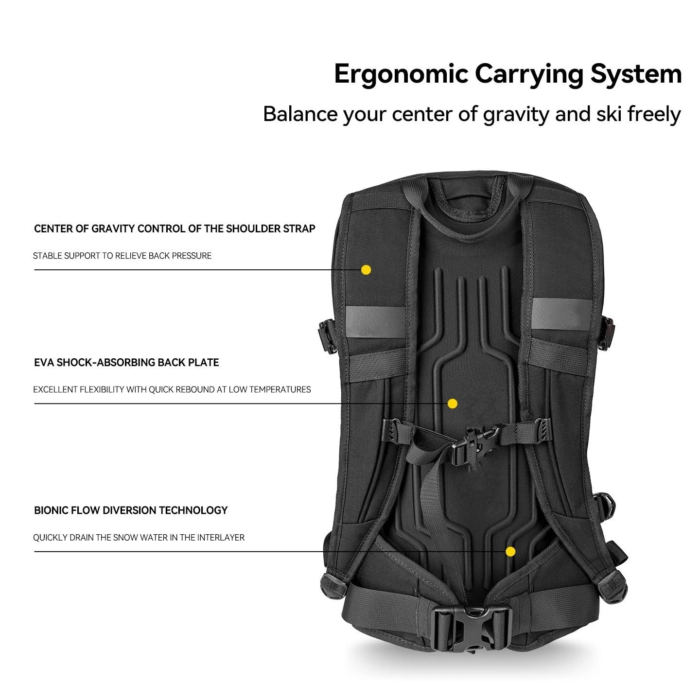 Mochila de esquí Multifuncional de Gran Capacidad, Bolsa para Tabla Deportiva, separación de Humedad y seco, Snowboard, Camping y Nieve.