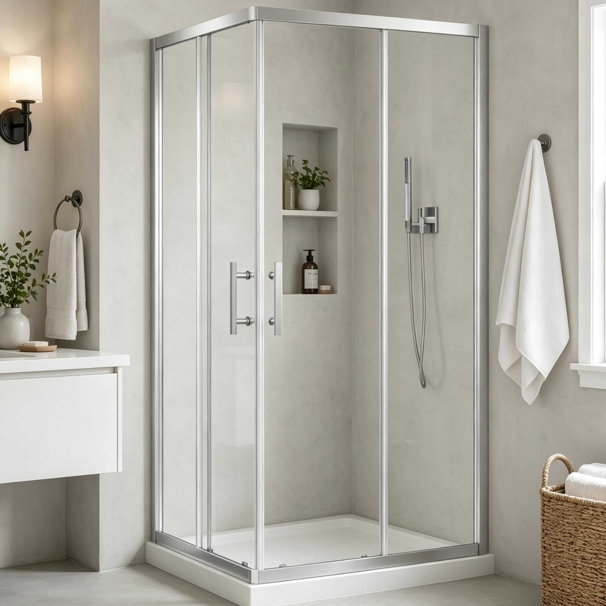 Corner Shower Door 36'W x 36'D — SHOLVEMIAR