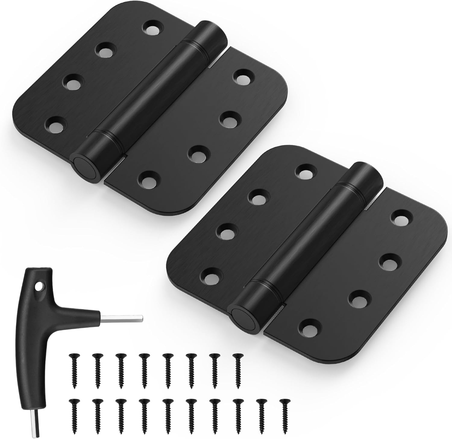 KOLET Self Closing Door Hinges, 4 x 4 Inches Hinges with Auto Close, Commercial Grade Stainless