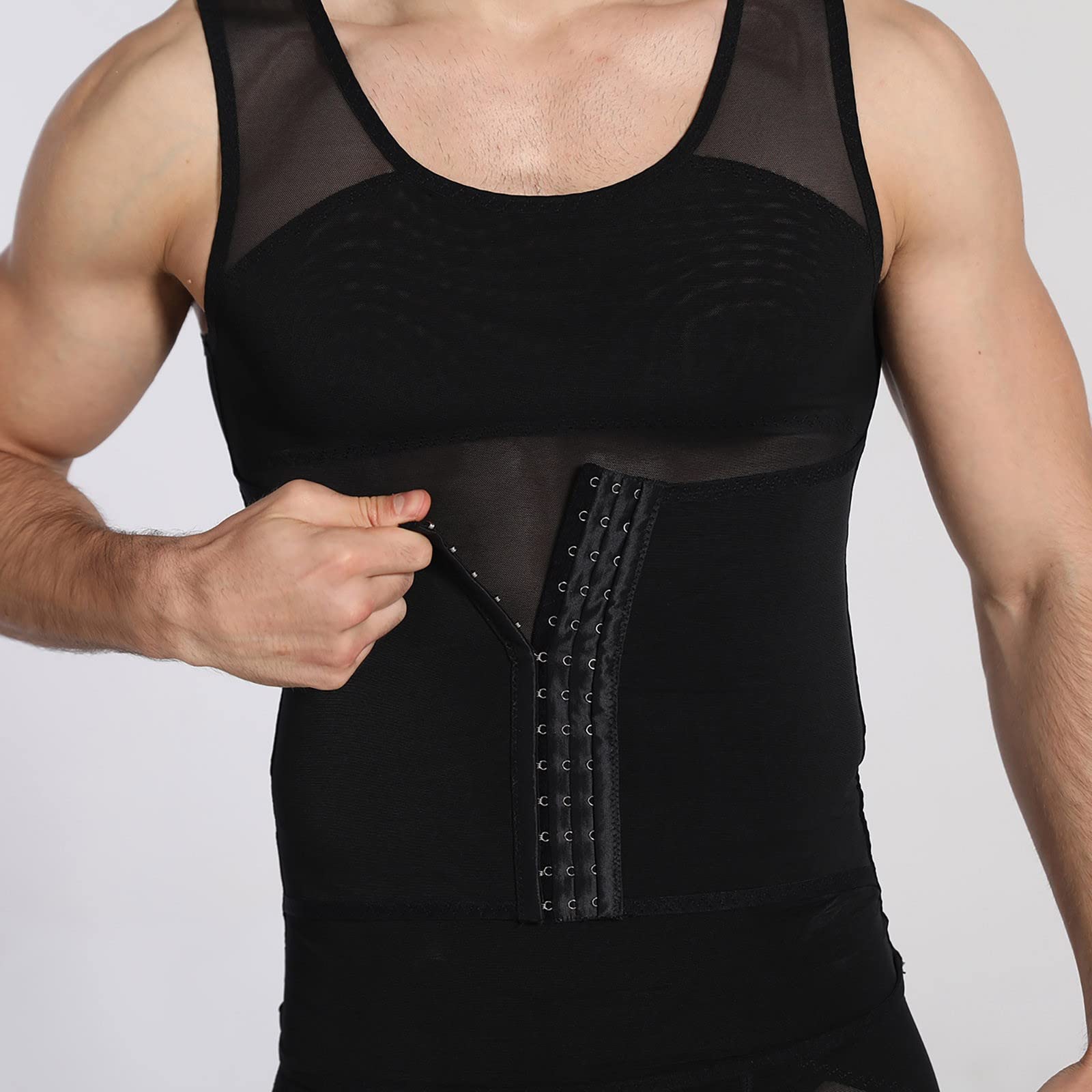 Generisch Camiseta de compresión moldeadora sin mangas para hombre, transpirable para entrenamiento de abdomen