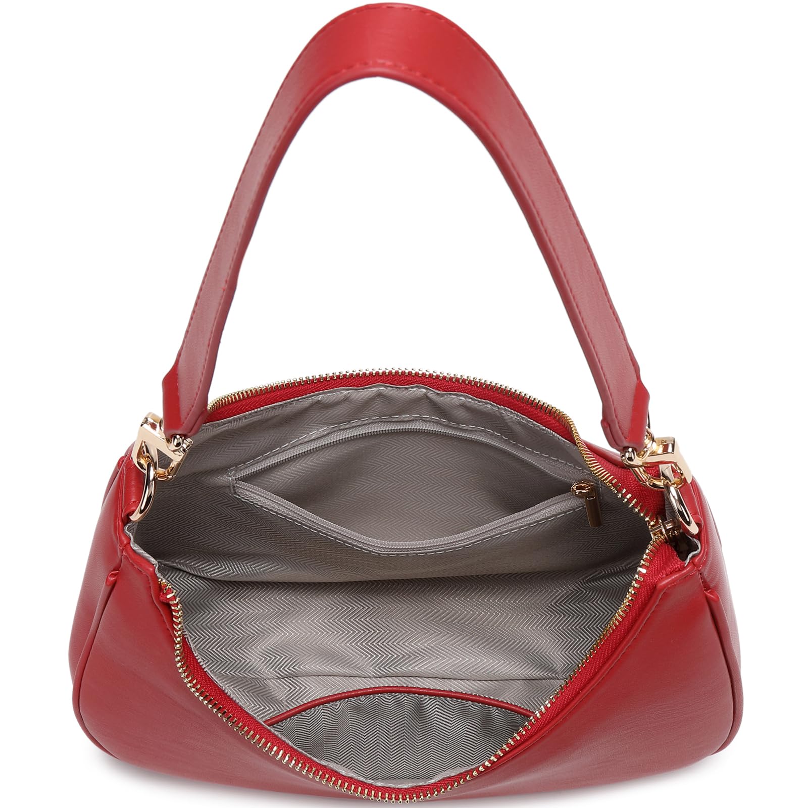 Women's Shoulder Bags Cute Hobo Purses Vintage Handbags with Zipper Lightweight Underarm for Dating Shopping Gift (Red) view 5