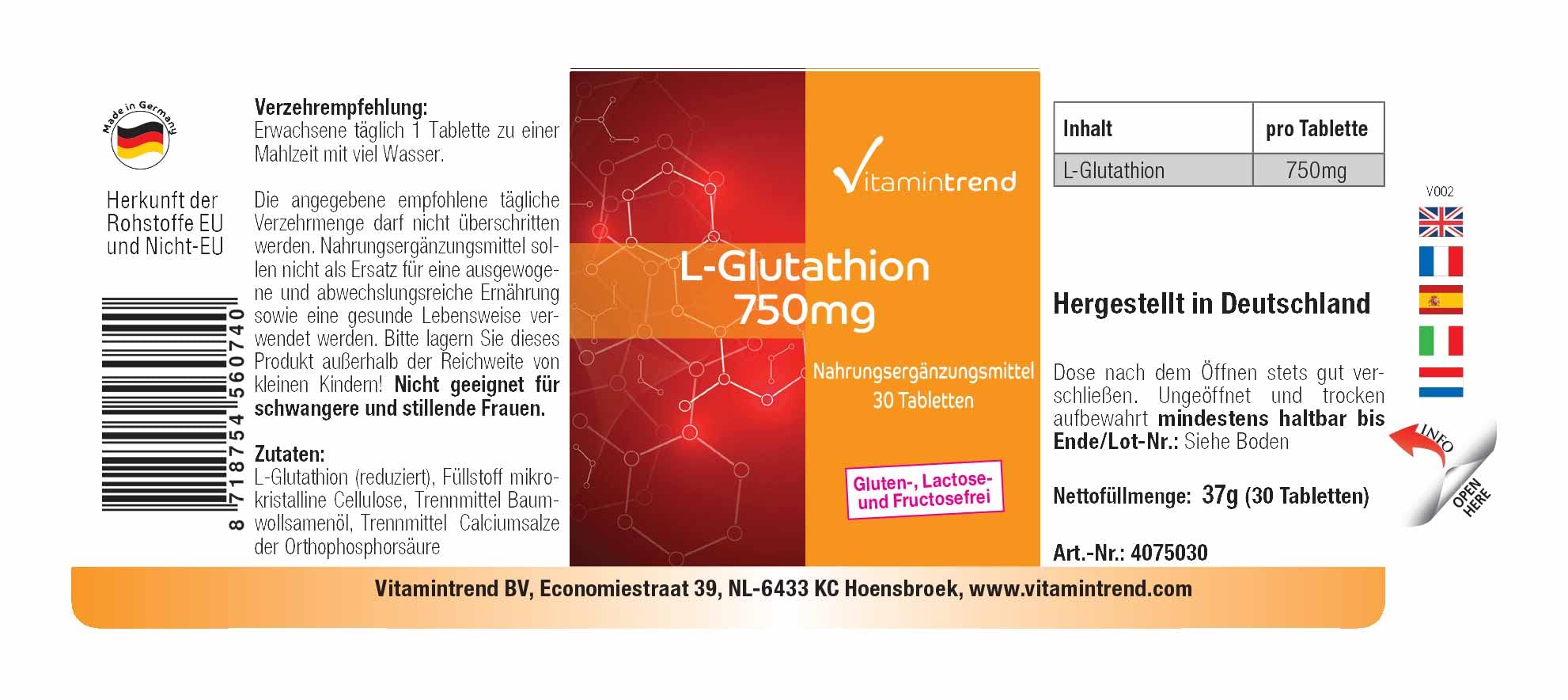 comprimé glutathion avis Vitamintrend L-Glutathion 750 mg, 30 comprimés, hautement dosé, complément alimentaire végan sans stéarate de magnésium, fabriqué en Allemagne : une supplémentation en ce festive-single The Ehlers-Danlos Syndrome Manual: Size:30 gm
