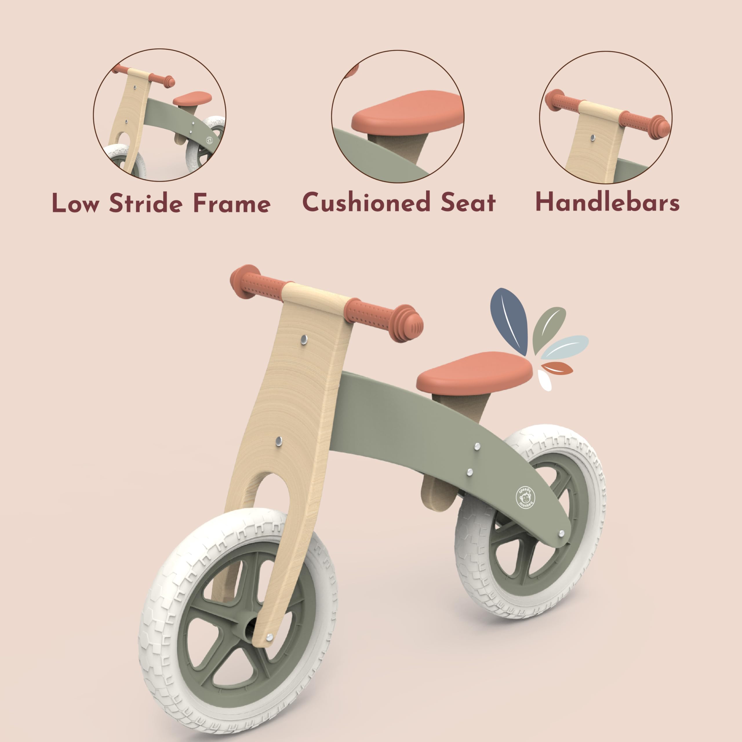 Speedy Monkey - Bus à Marteler Et Tirer En Bois Avec 8 Figurines - Jouet éducatif Pastel