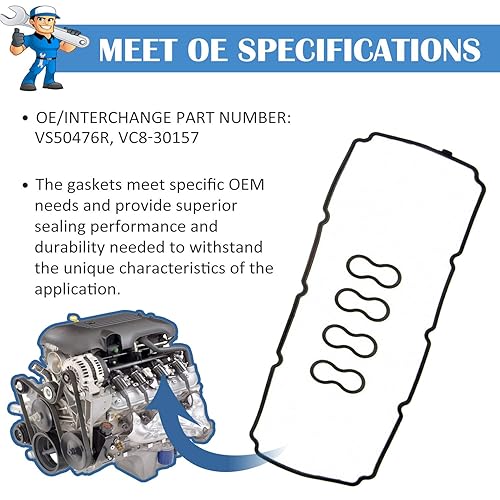Miniatura 5 de Donepart Junta de tapa de válvula VS50476R para Commander Grand Cherokee Dodge Charger Durango Magnum Ram Chrysler Aspen 5.7L 6.1L 2003-2009