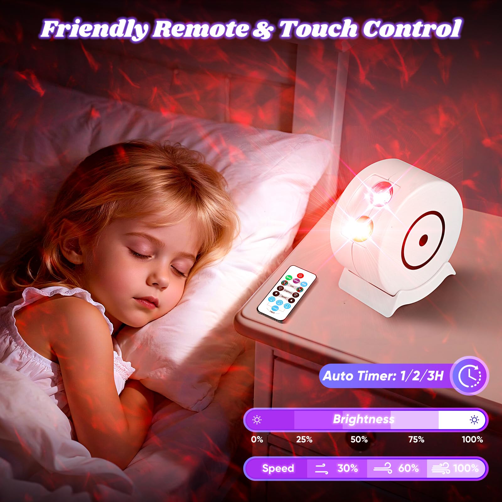 Projecteur Galaxy, projecteur de lumière, projecteur de veilleuse avec 41 modes d'éclairage, projecteur de lumière Galaxy avec minuterie et télécommande, pour enfants et adultes, chambre à