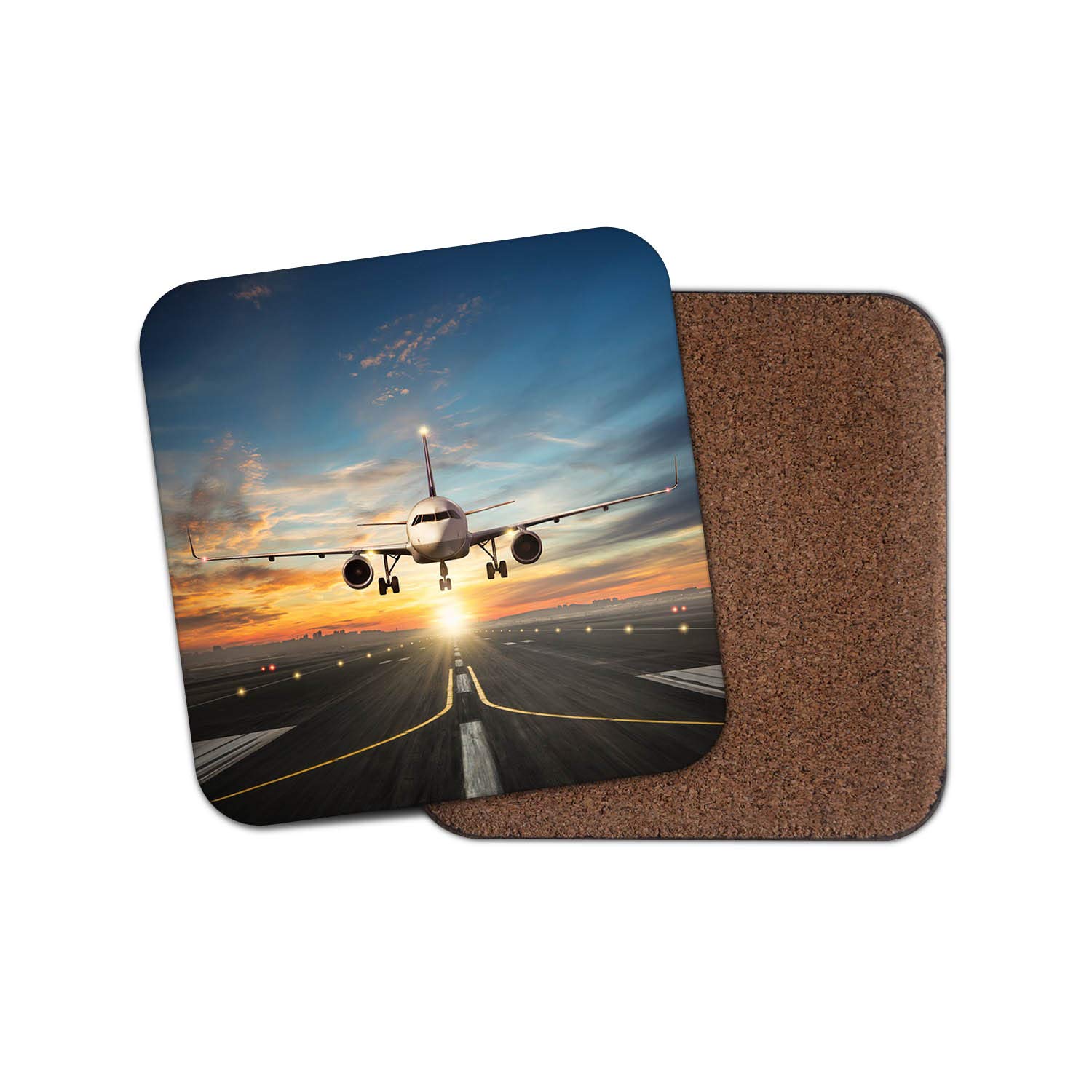Destinationvinyl Multicolor 1 X Flying Plane Drinks Coaster - Jet Aircraft Aeroplane Dad Fun #8561