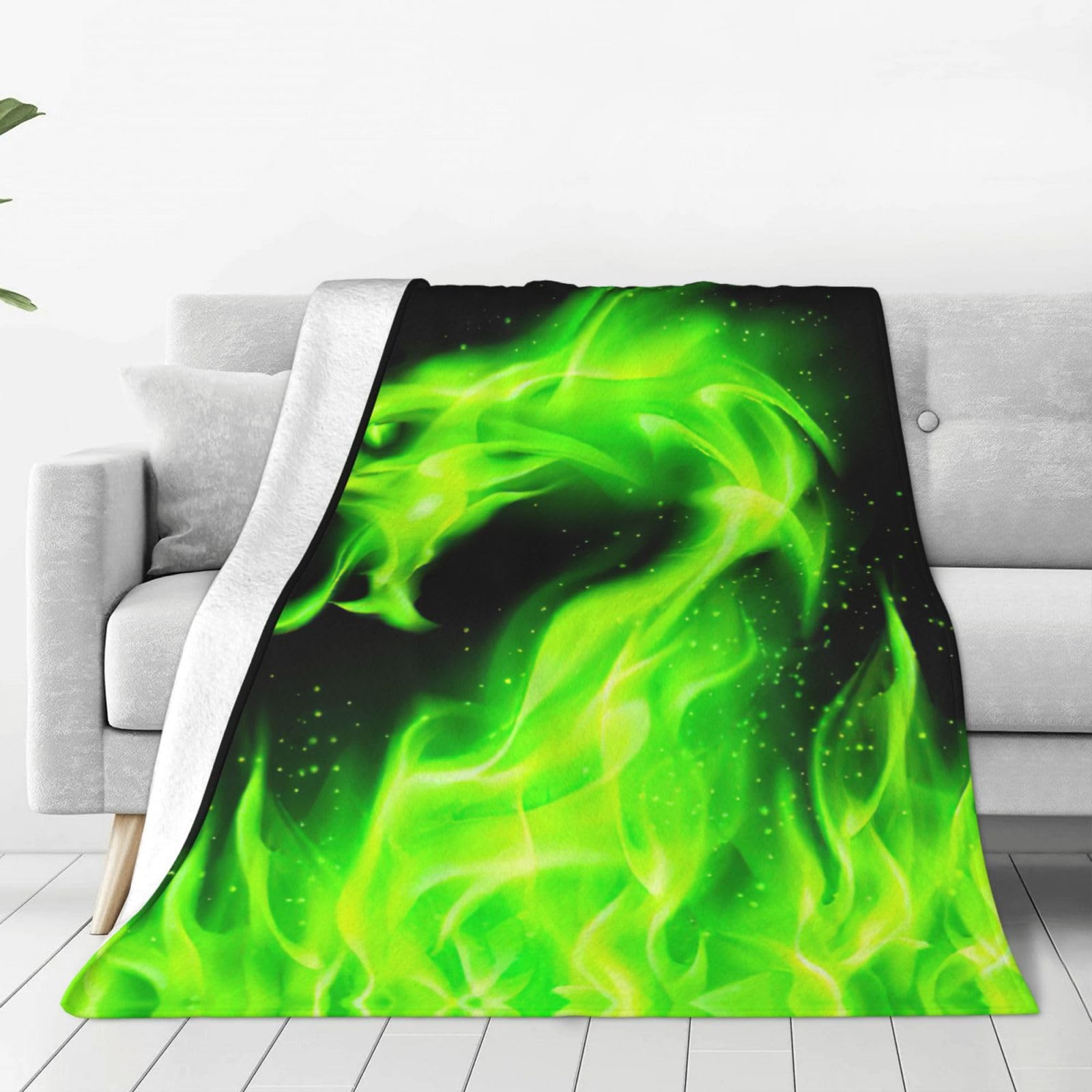 Couverture polaire dragon chinois douce et chaude pour lit et canapé