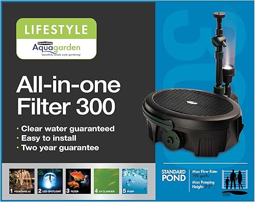 Miniatura 2 de Aquagarden Pennington Inpond Pond  Water Pump Filter UV Clarifier LED Spotlight and Fountain All in One Solution for a Clean Clear and Beautiful Pond