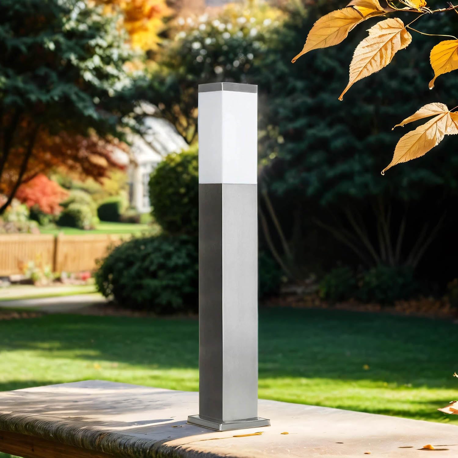 Licht-Erlebnisse Edelstahl Wegeleuchte BRISTOL, Höhe 65 Cm, IP44, Für E27 Bis 60W, Wetterfest Für Garten, Hof & Einfahrt