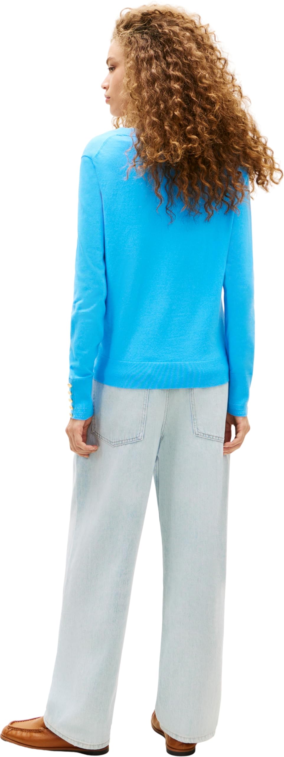 Tommy Hilfiger Co Jersey Stitch V-NK sweter Ww0ww40098 sweter, niebieski (gligid blue), M Kobiety