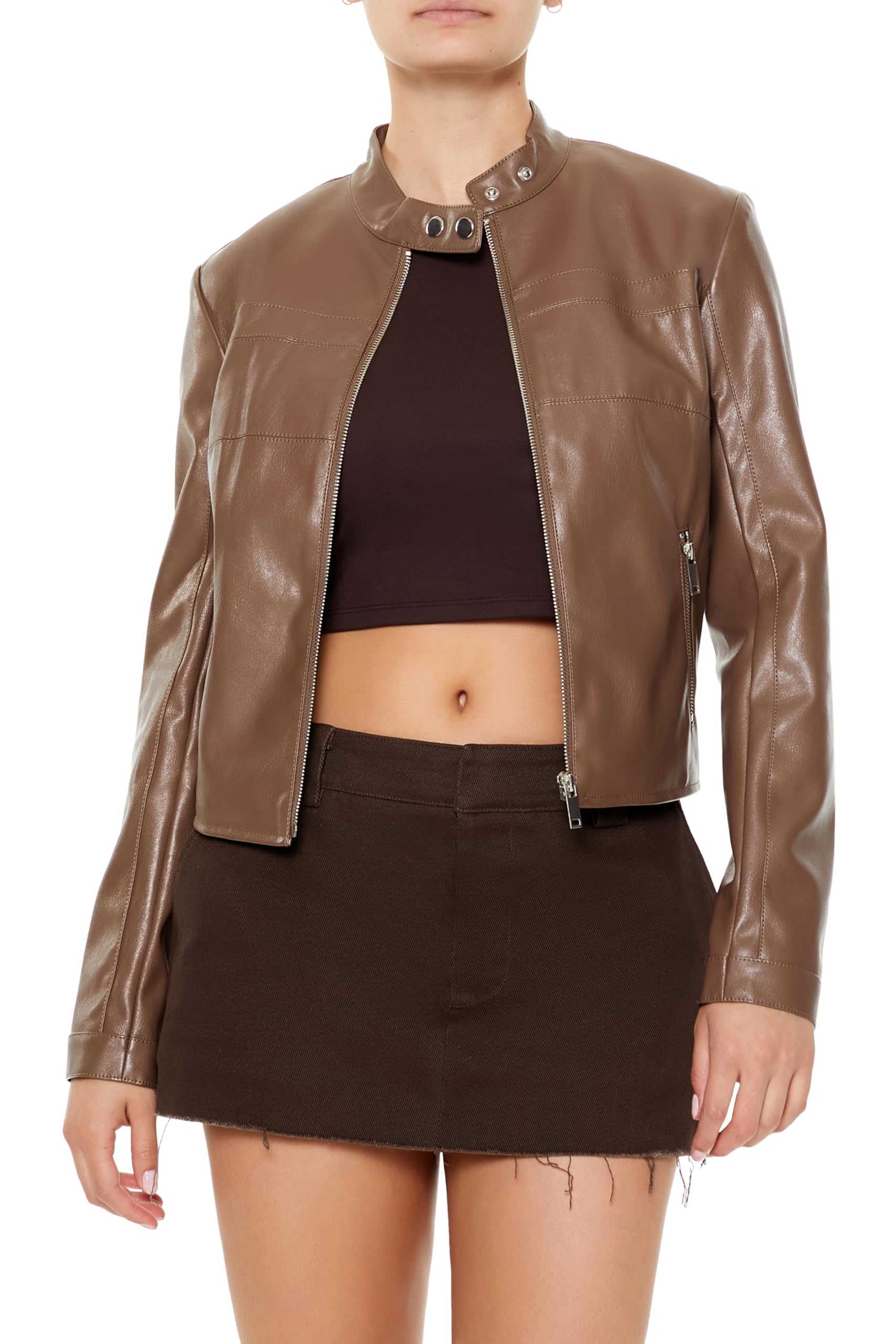Forever 21 Women's Faux Leather Moto Jacket