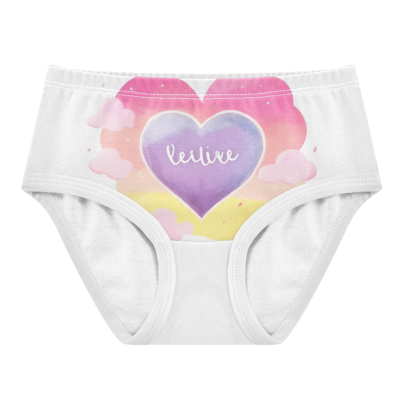 ALAZA Toddler Girls Cotton Hipster Underwear Soft Love Cloud 2 Pack 2T
