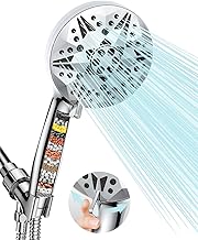 Filtered Shower head, 10 Modes High Pressure Showerhead with 15 Stage Filters, Detachable Handheld Shower Head with 79’’ Hose, Water Softener Shower Head for Hard Water Remove Harmful Substance