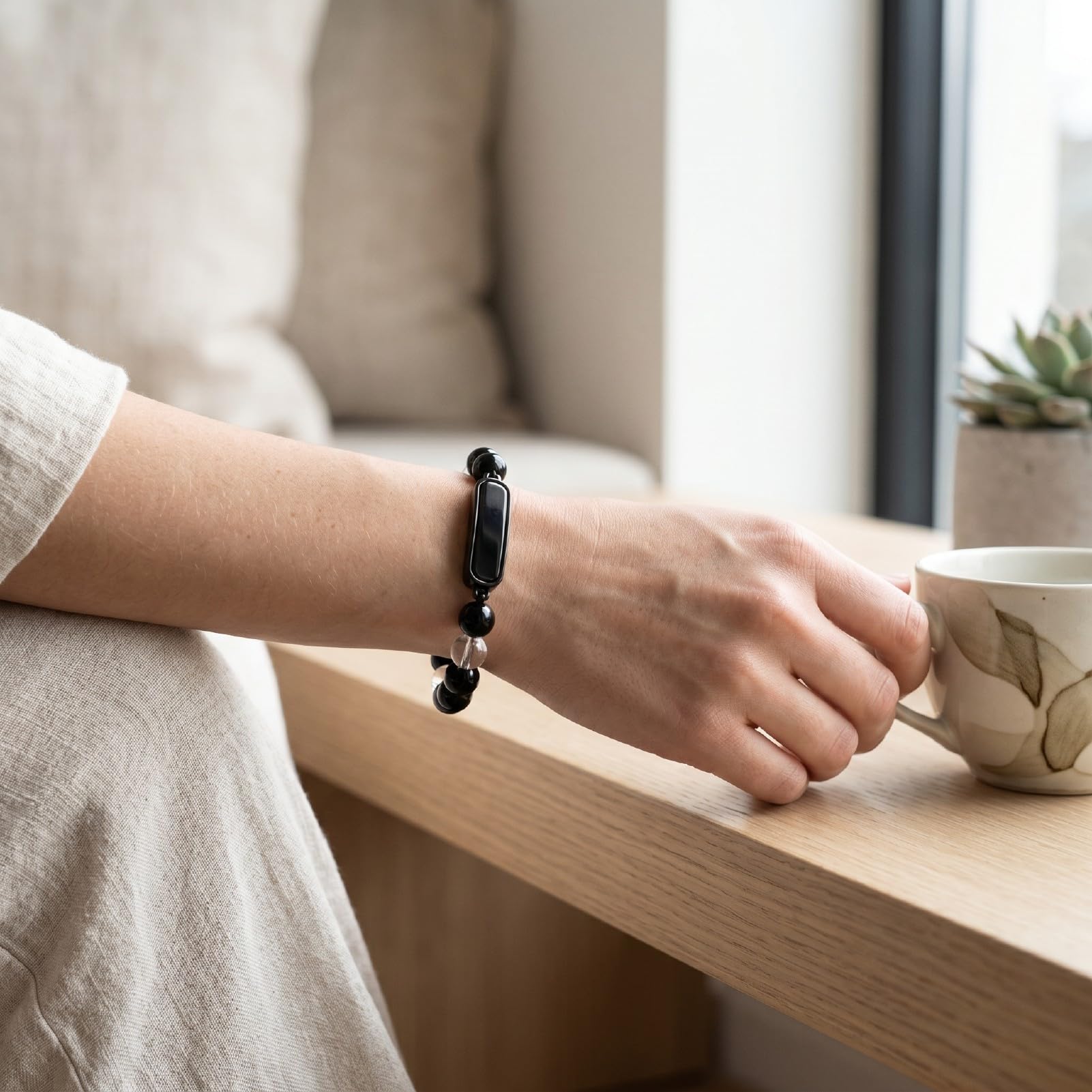 ASHATA Tracker d'activité avec Bracelet en Cristal Intelligent, étanche