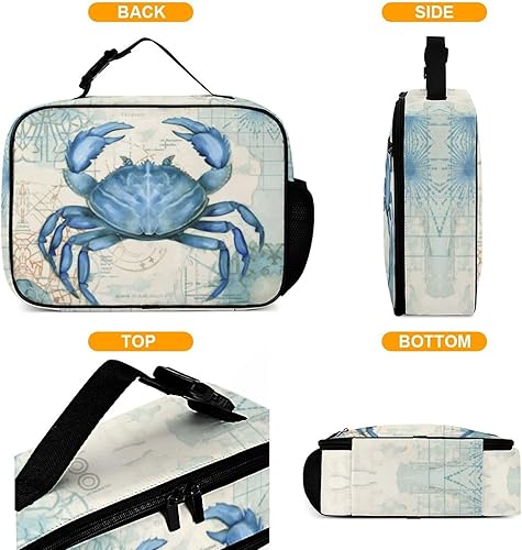 Miniatura 4 de Lonchera reutilizable de cangrejo con aislamiento, bolsa enfriadora, lonchera para comida y alimentos, bolsa de mano para mujeres, niños, niñas,