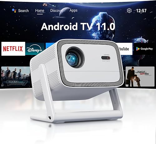 Miniatura 1 de Wanbo Proyector inteligente Vali 1, Android TV, control de voz, 900ANSI, Native 1080P FHD, Keystone de enfoque automático, soporte de 200, Wifi