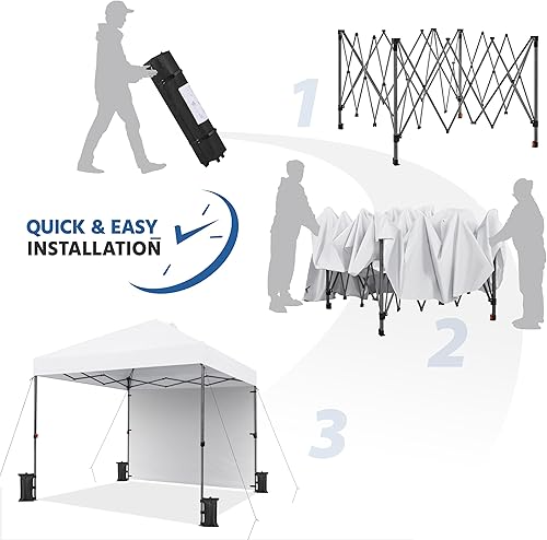 Miniatura 6 de Yaheetech Tienda de campaña desplegable de 10 x 10 pies con 1 pared lateral, tienda de campaña instantánea comercial instantánea 150D con bolsa con