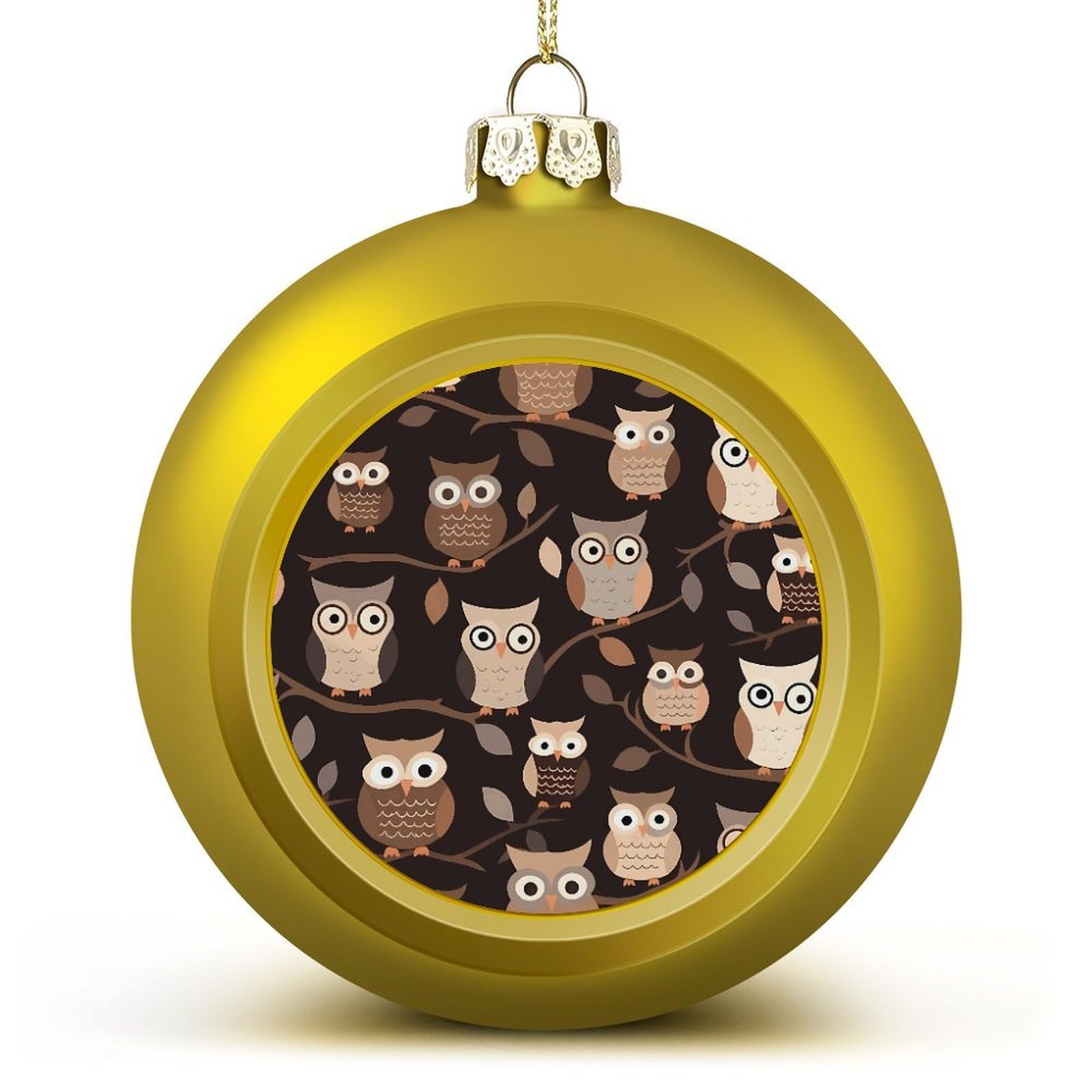 Décorations de sapin de Noël chouette marron à suspendre pour cadeau de fête