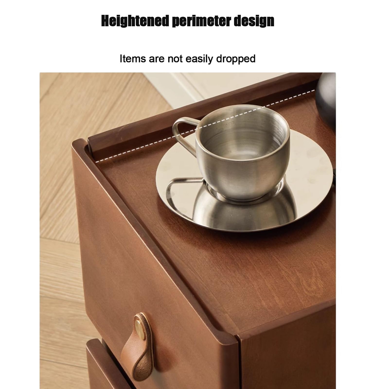 Table de Chevet avec Rangement et 2 tiroirs pour Chambre ou Salon, Design Moderne, Meuble Fonctionnel pour Ranger Vos Essentiels.