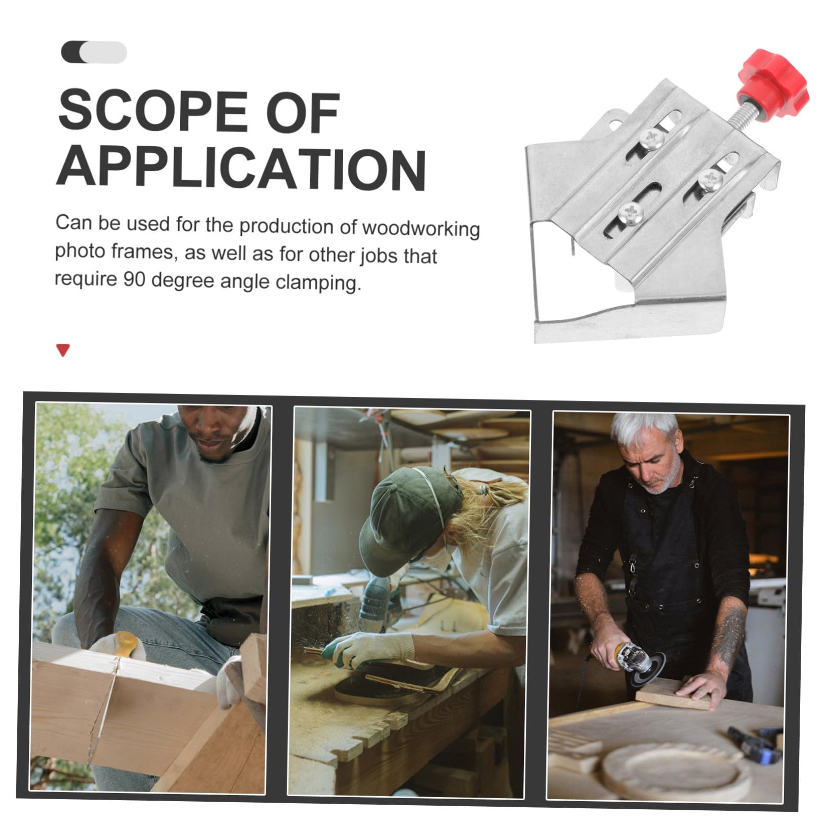 BELLIFFY 2pcs Right Angle Clamp Right Angle Fixed Clip Corner Clamp for Woodworking Corner-clamp for Woodworking Locking Corner Clamp Woodworking Tool Angle Clamp Silver Stainless Steel