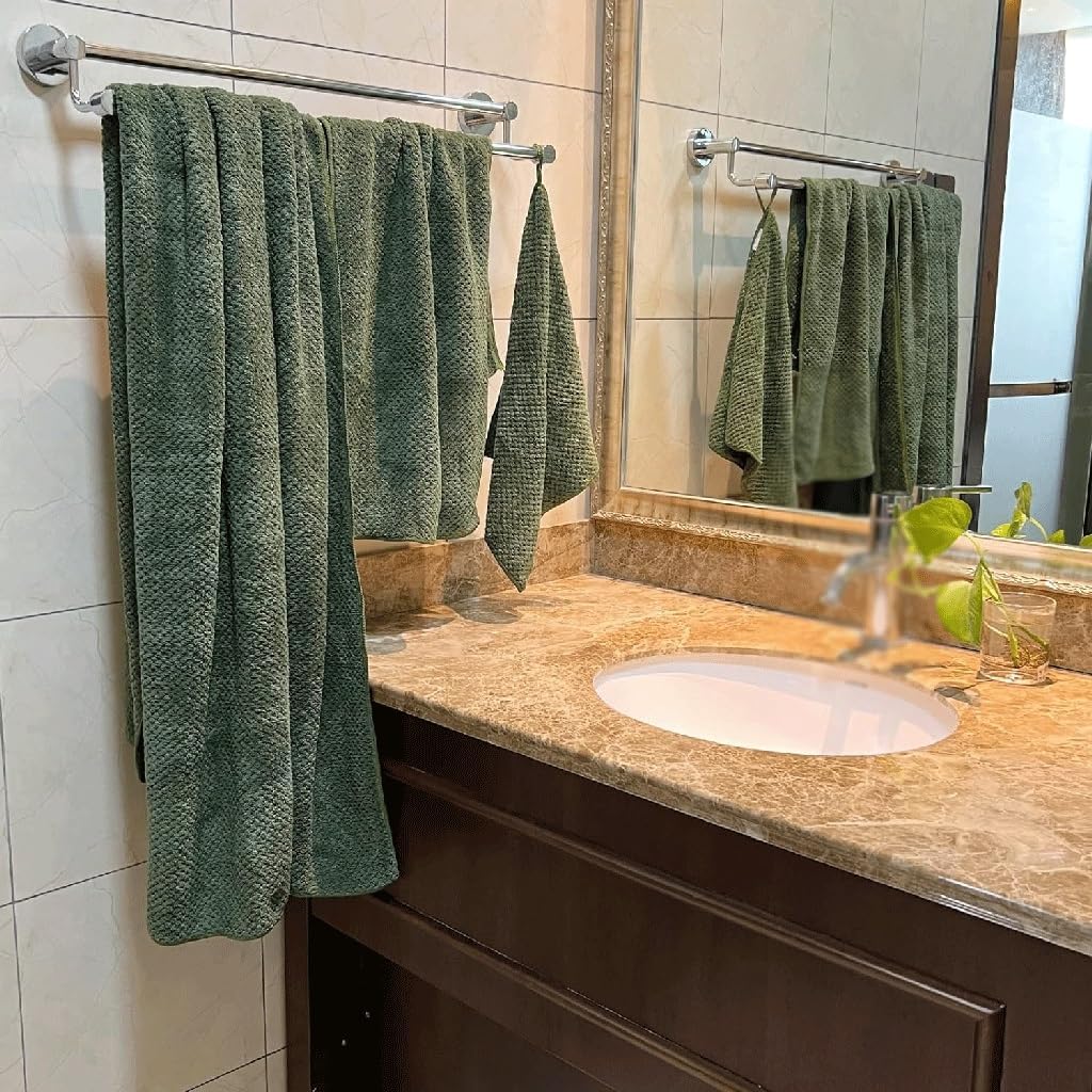 Bathroom Hand Towels Polyester Towel Set of 6 Quick Drying Fiber Towels