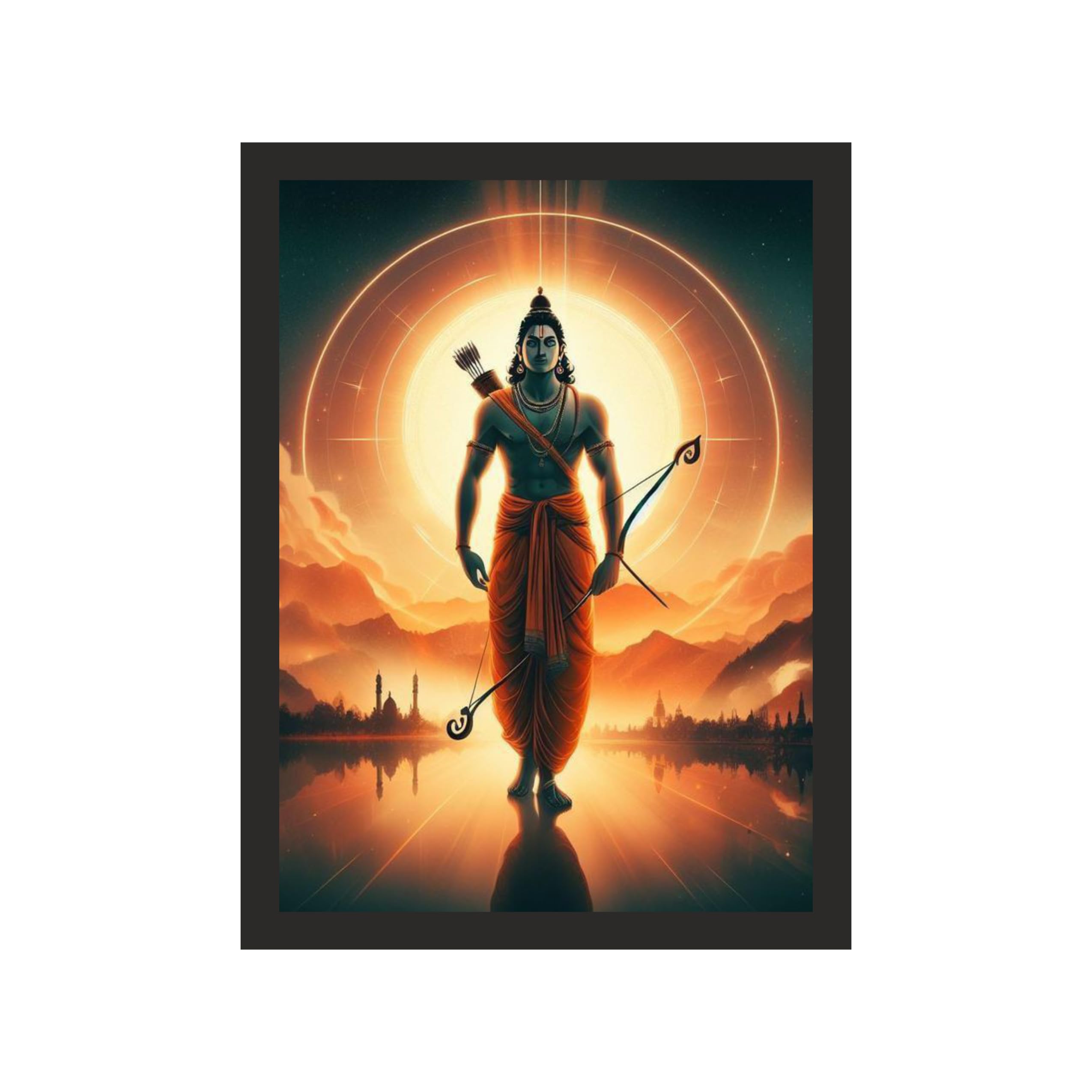 Divine Lord Ram Framed Art, 9x12 Inches