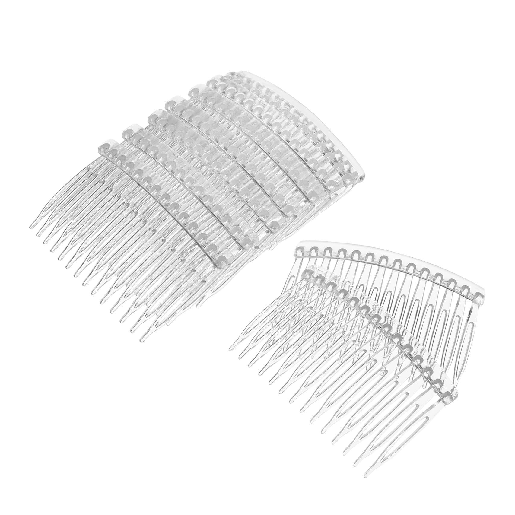 Uonlytech 10Pcs Transparent Hair Side Combs with 14 Teeth Clear Plastic Hair Clip Combs for Women Girls Bridal Wedding Veil Accessories 2.75In